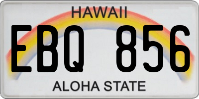 HI license plate EBQ856