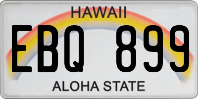 HI license plate EBQ899