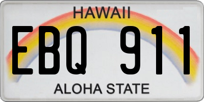 HI license plate EBQ911