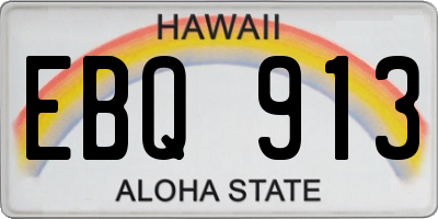 HI license plate EBQ913