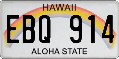 HI license plate EBQ914