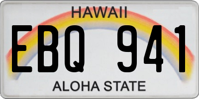 HI license plate EBQ941