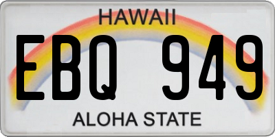 HI license plate EBQ949