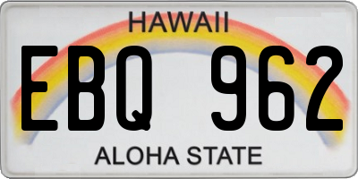 HI license plate EBQ962