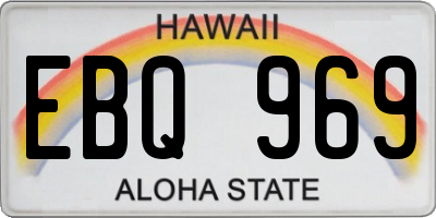 HI license plate EBQ969