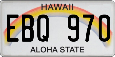 HI license plate EBQ970