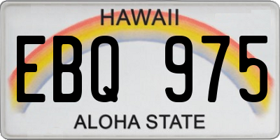HI license plate EBQ975