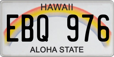HI license plate EBQ976