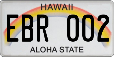HI license plate EBR002