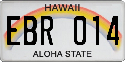 HI license plate EBR014