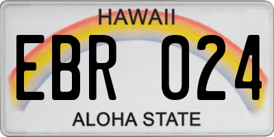 HI license plate EBR024