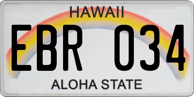 HI license plate EBR034