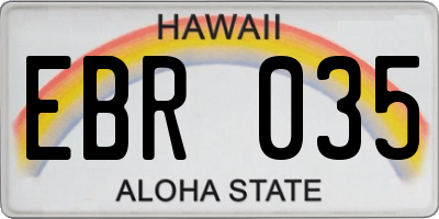 HI license plate EBR035