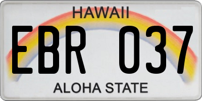 HI license plate EBR037