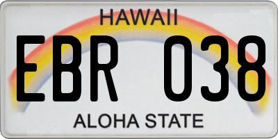 HI license plate EBR038