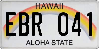 HI license plate EBR041