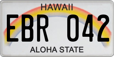 HI license plate EBR042