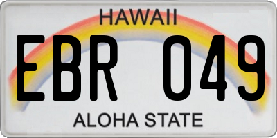 HI license plate EBR049