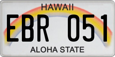 HI license plate EBR051