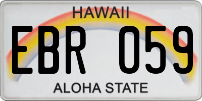 HI license plate EBR059