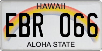 HI license plate EBR066