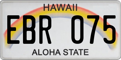 HI license plate EBR075