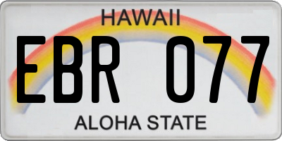 HI license plate EBR077