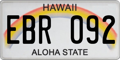 HI license plate EBR092