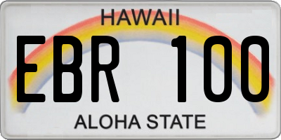 HI license plate EBR100