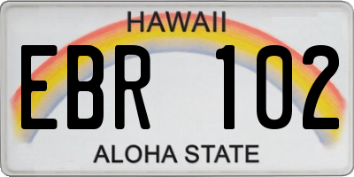 HI license plate EBR102