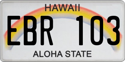HI license plate EBR103