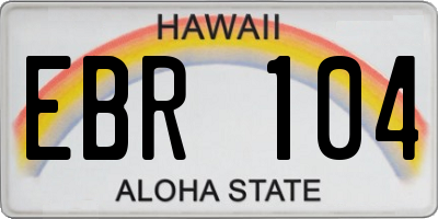 HI license plate EBR104