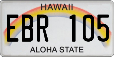 HI license plate EBR105