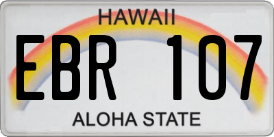 HI license plate EBR107