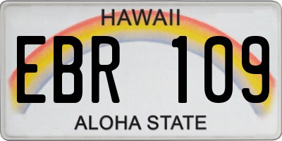 HI license plate EBR109
