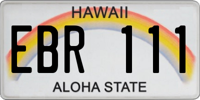 HI license plate EBR111