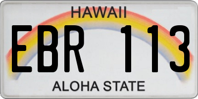 HI license plate EBR113