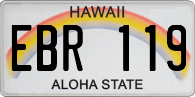 HI license plate EBR119