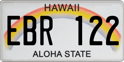 HI license plate EBR122