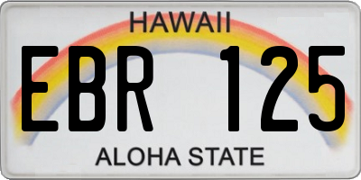 HI license plate EBR125