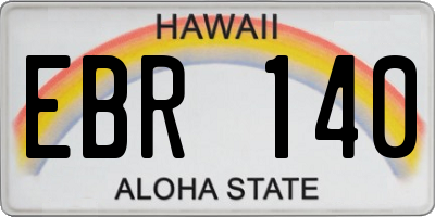 HI license plate EBR140