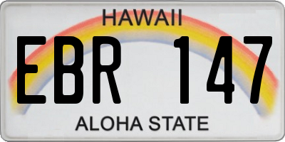 HI license plate EBR147