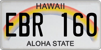 HI license plate EBR160