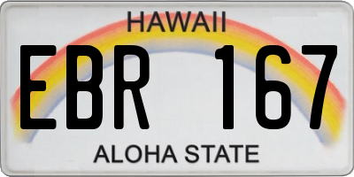 HI license plate EBR167