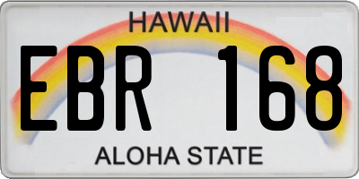 HI license plate EBR168