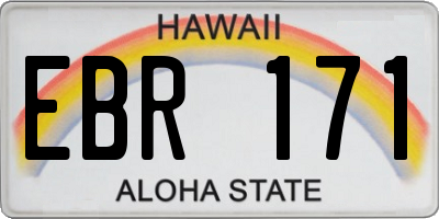 HI license plate EBR171