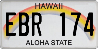 HI license plate EBR174
