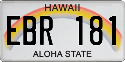 HI license plate EBR181