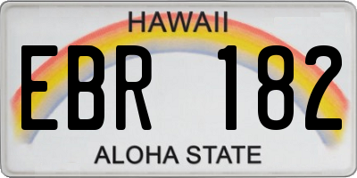 HI license plate EBR182