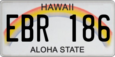 HI license plate EBR186